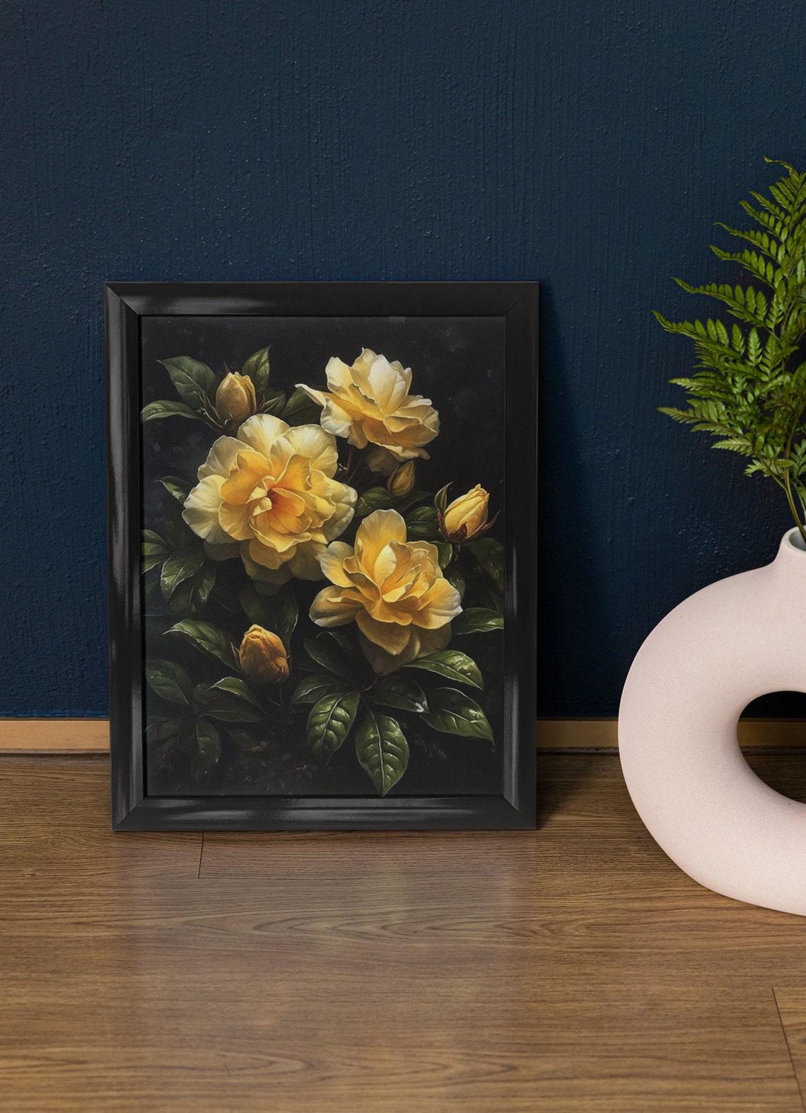 Yellow Gardenia Blooms Dark Foliage Fragrant Spring Floral Art Poster