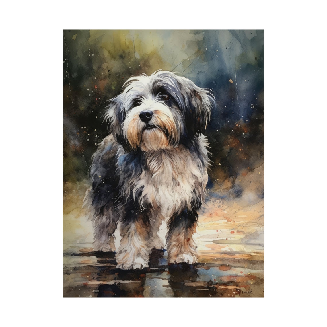 Tibetan Terrier Dog Art Print Dog Wall Art Animal Art Print Animal Art Poster Dog Lover Gift Colorful Animal Wall Art Cool Dog Art - Image 4