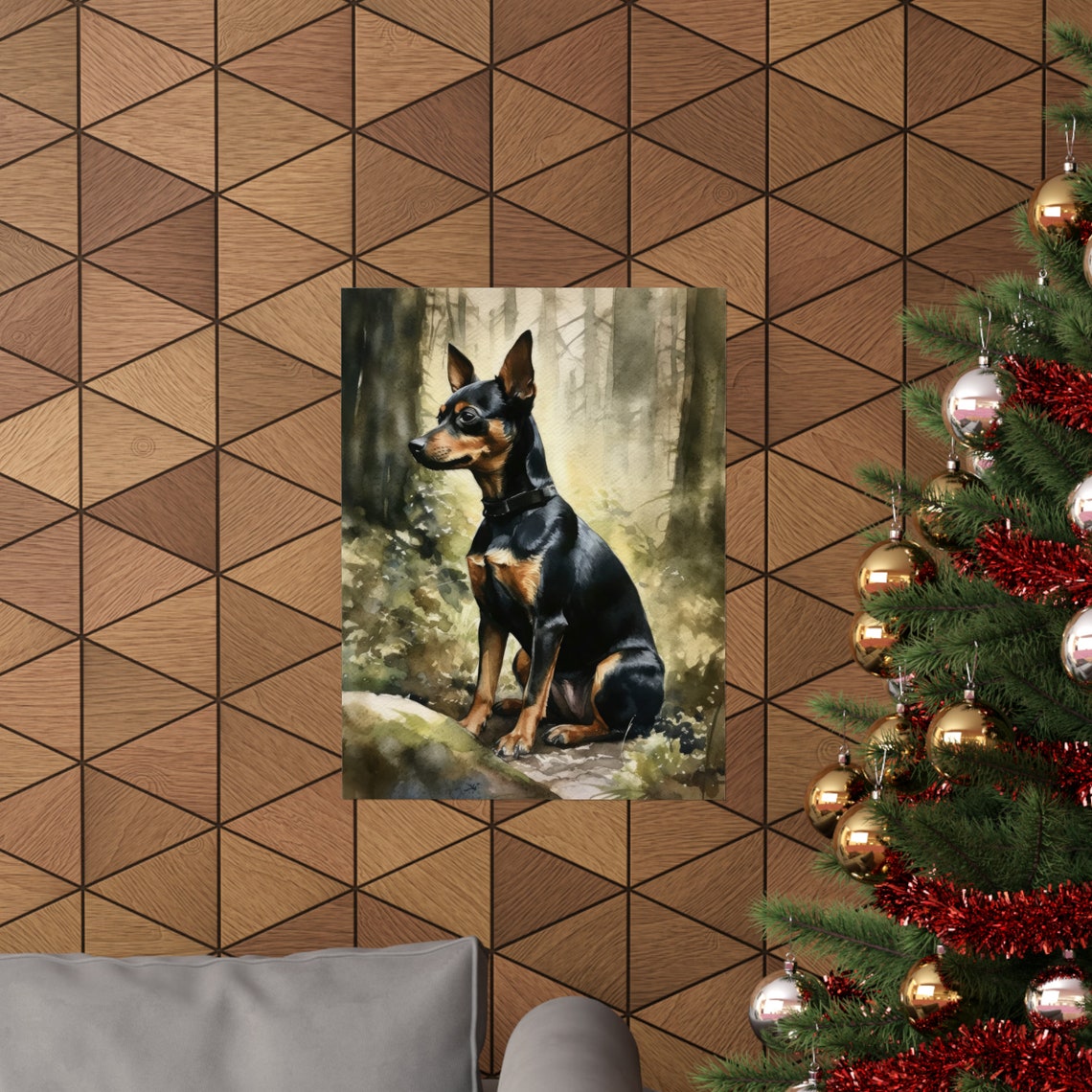 Miniature Pinscher Dog Art Print Dog Wall Art Animal Art Print Animal Art Poster Dog Lover Gift Colorful Animal Wall Art Cool Dog Art - Image 3