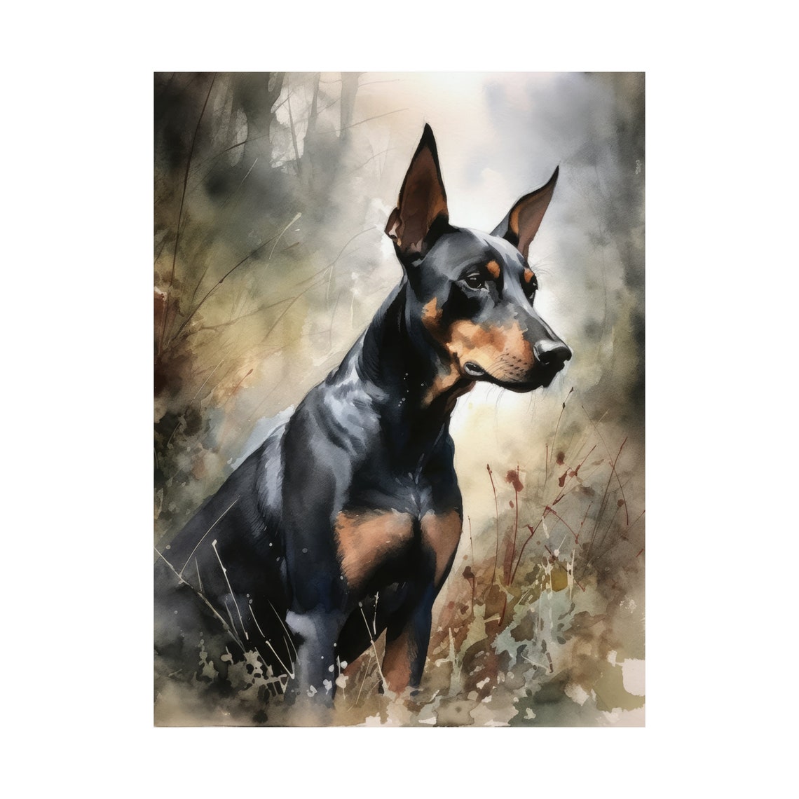 Doberman Pinscher Dog Art Print Dog Wall Art Animal Art Print Animal Art Poster Dog Lover Gift Colorful Animal Wall Art Cool Dog Art - Image 4