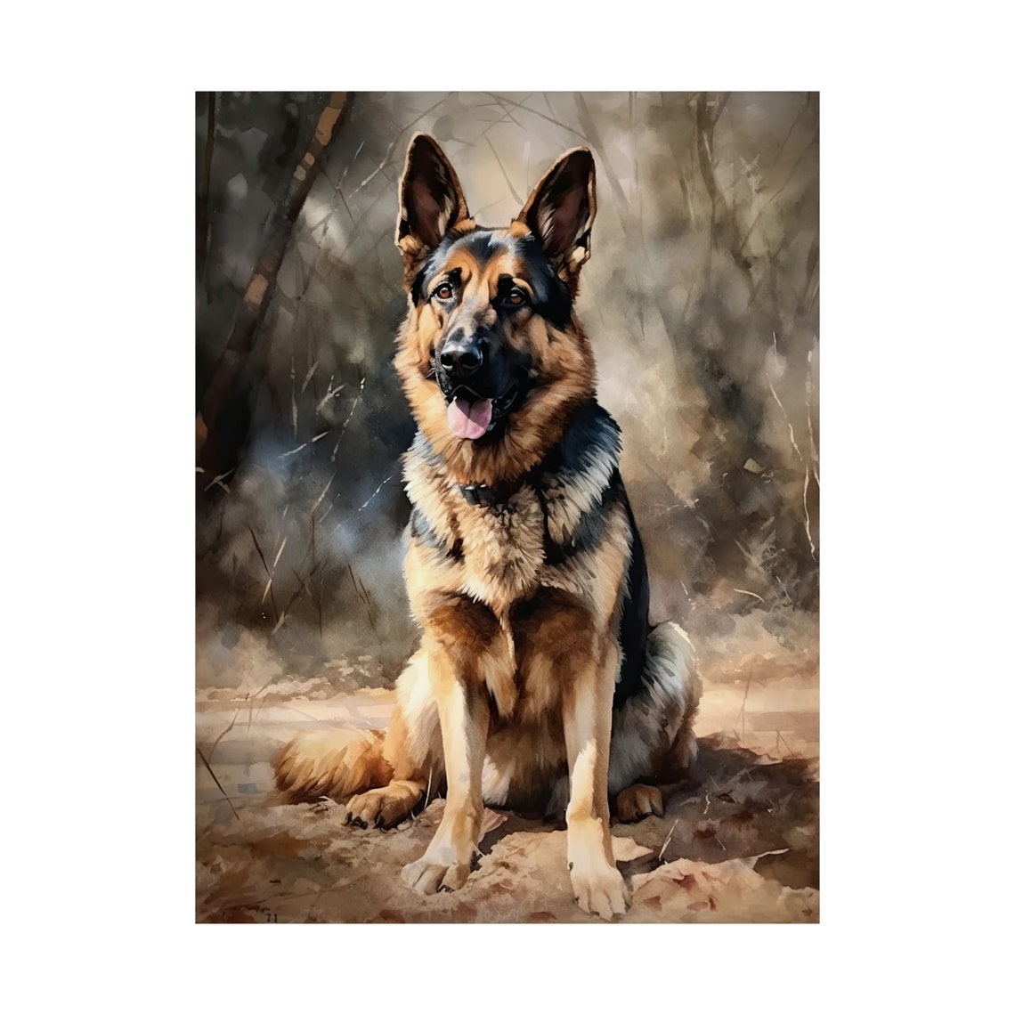 German Shepherd Dog Art Print Dog Wall Art Animal Art Print Animal Art Poster Dog Lover Gift Colorful Animal Wall Art Cool Dog Art - Image 4