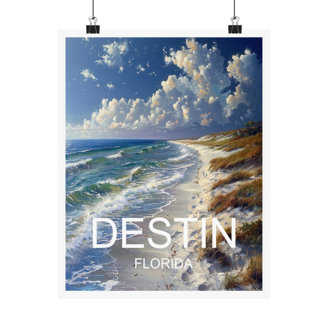 Destin Florida White Sand Beach Emerald Waves Gulf Travel Poster - Image 4