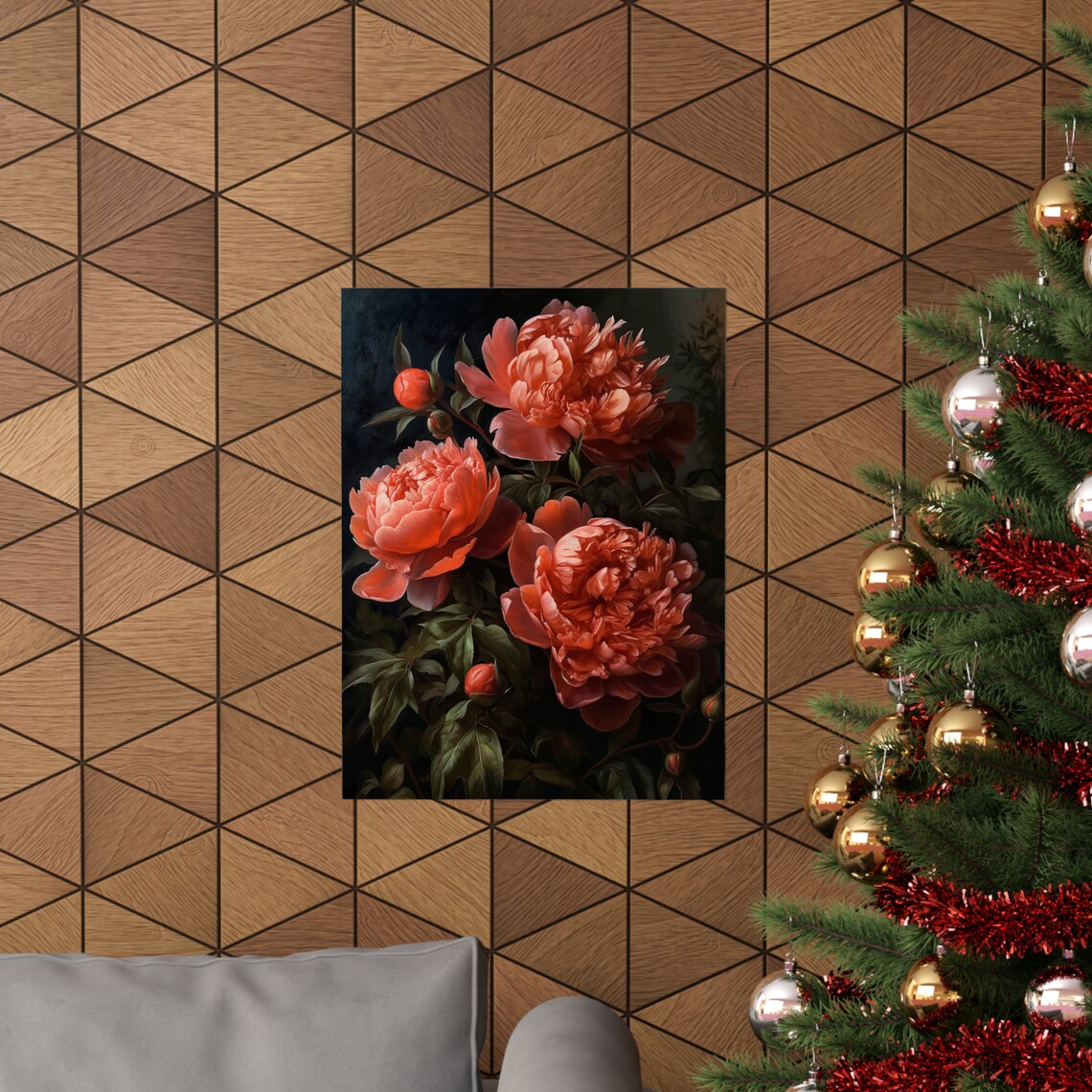 Coral Peony Flower Art Print Flower Painting Flower Dcor Floral Art Print Floral Wall Art Painting Floral Artwork Botanical Print - Image 3