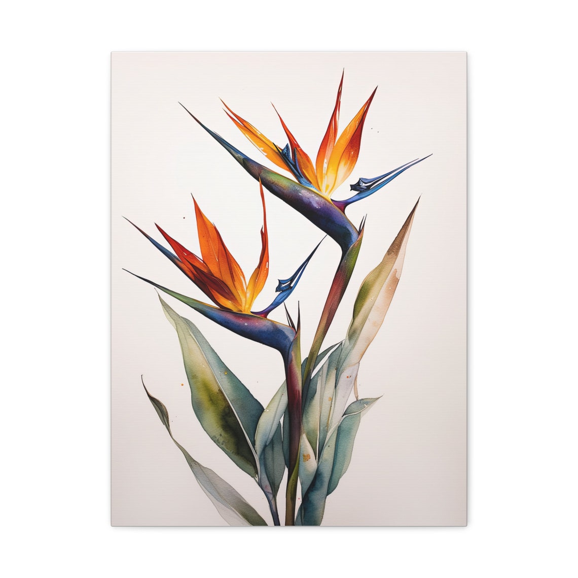 Bird Of Paradise Art Print Flower Painting Flower Dcor Floral Art Print Floral Wall Art Painting Floral Artwork Botanical Art