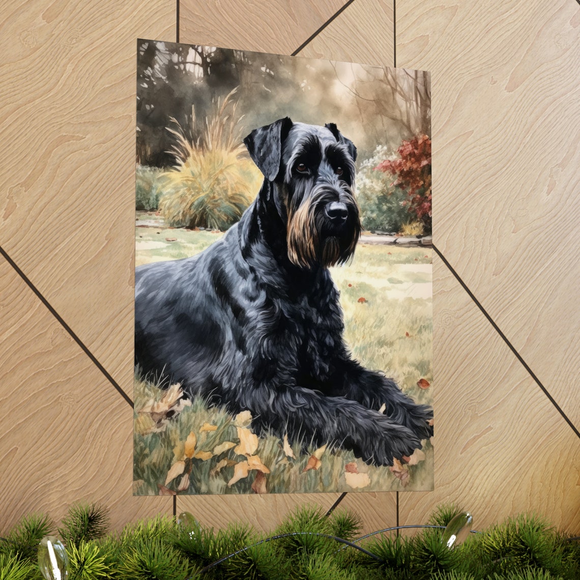 Giant Schnauzer Dog Art Print Dog Wall Art Animal Art Print Animal Art Poster Dog Lover Gift Colorful Animal Wall Art Cool Dog Art - Image 2