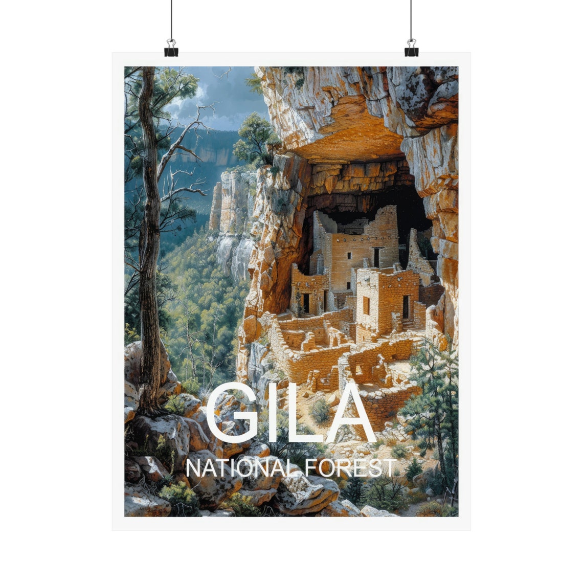 Gila National Forest Ancient Cliff Dwellings Canyon Southwest Poster - Image 5