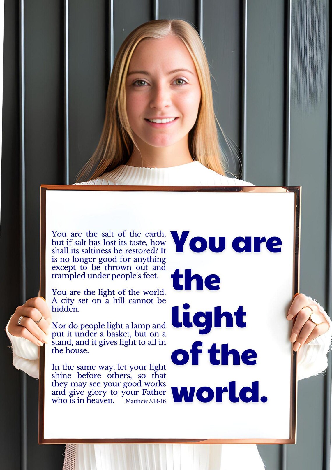 You Are The Light Of The World Matthew 5 Scripture Quote Wall Art Poster - Image 2