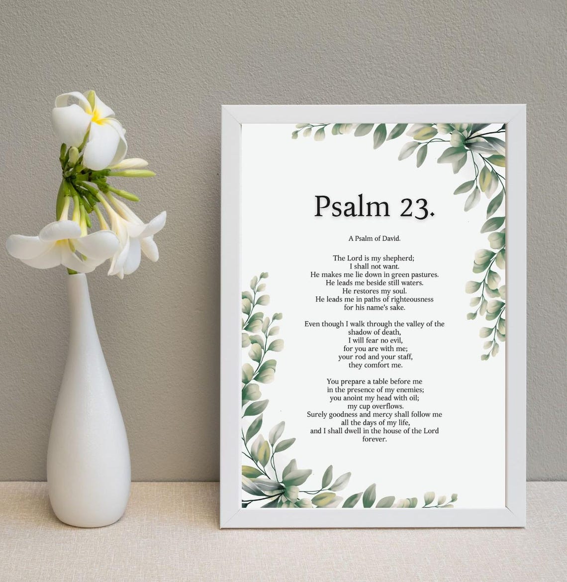Psalm 23 Scripture Wall Art The Lord Is My Shepherd Christian Wall Art Vintage Bible Verse Print Christian Home Decor