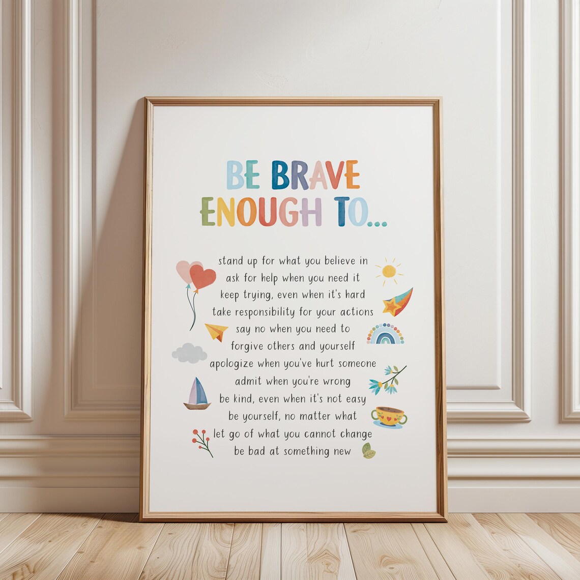 Be Brave Enough Positive Affirmations Art Print - Image 5