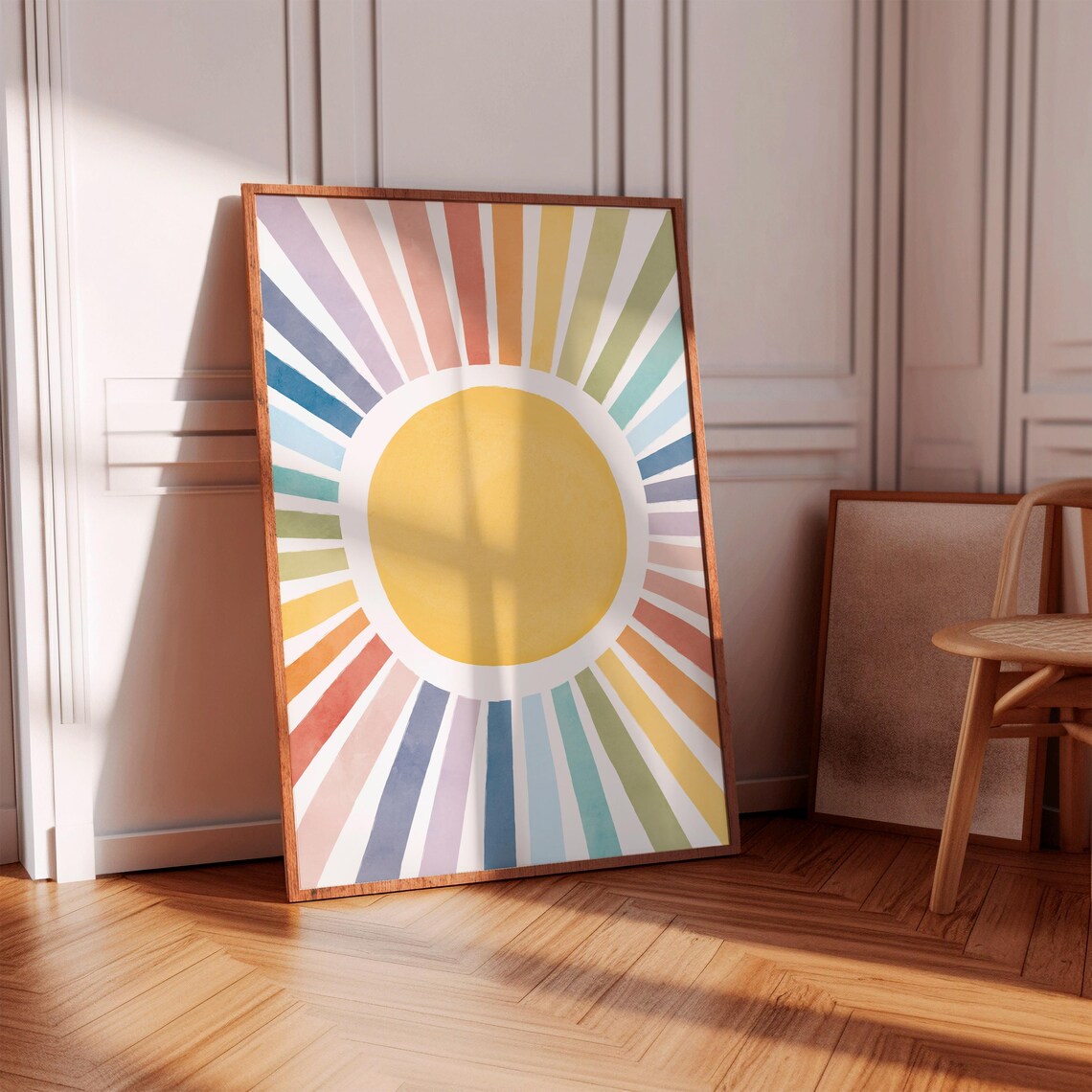 Sun Watercolor Nursery Print, Boho Playroom Decor - Image 6
