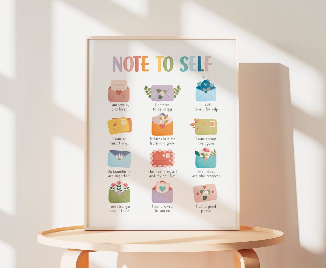 Note to Self Poster, Therapy Office Decor - Image 2