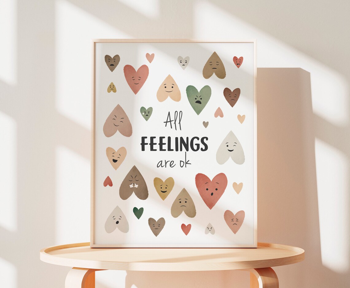 Feelings Chart Therapy Office Decor Poster, Boho - Image 4