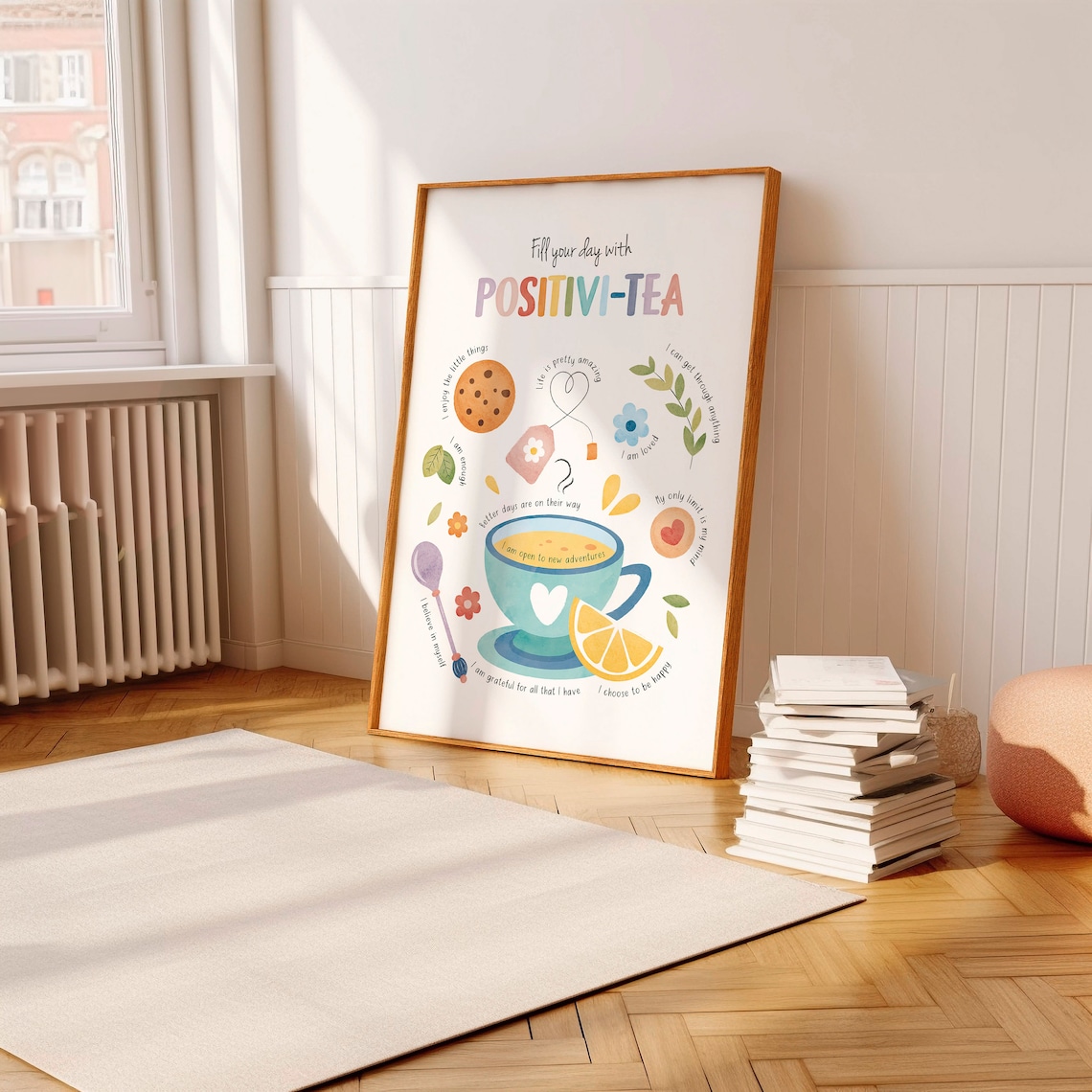 Positivi Tea Positivity Affirmations Poster Print - Image 4