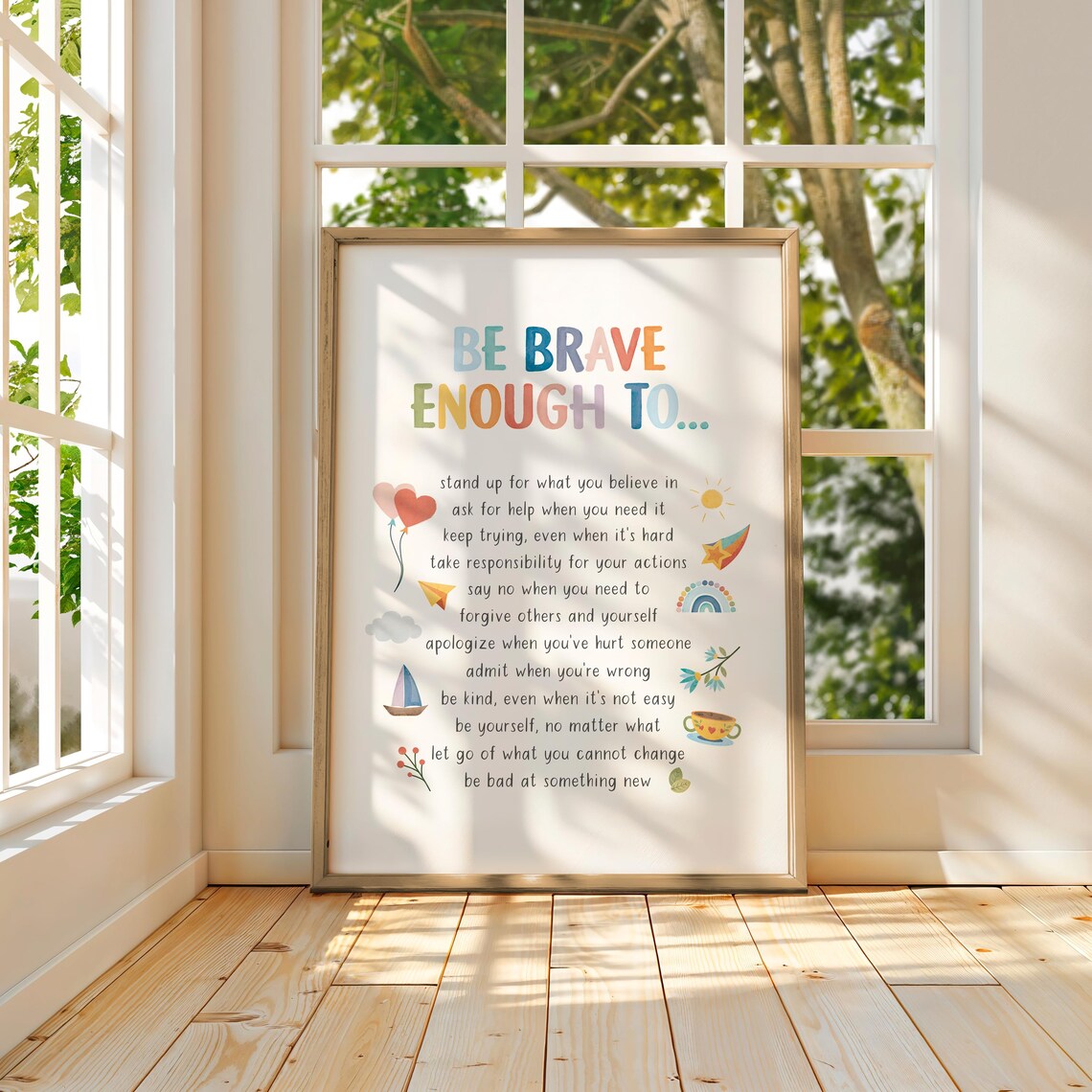 Be Brave Enough Positive Affirmations Art Print - Image 2
