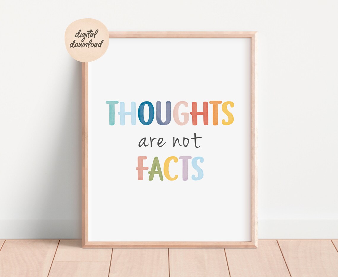 Thoughts Are Not Facts Poster, Positive Mindset Print - Image 4