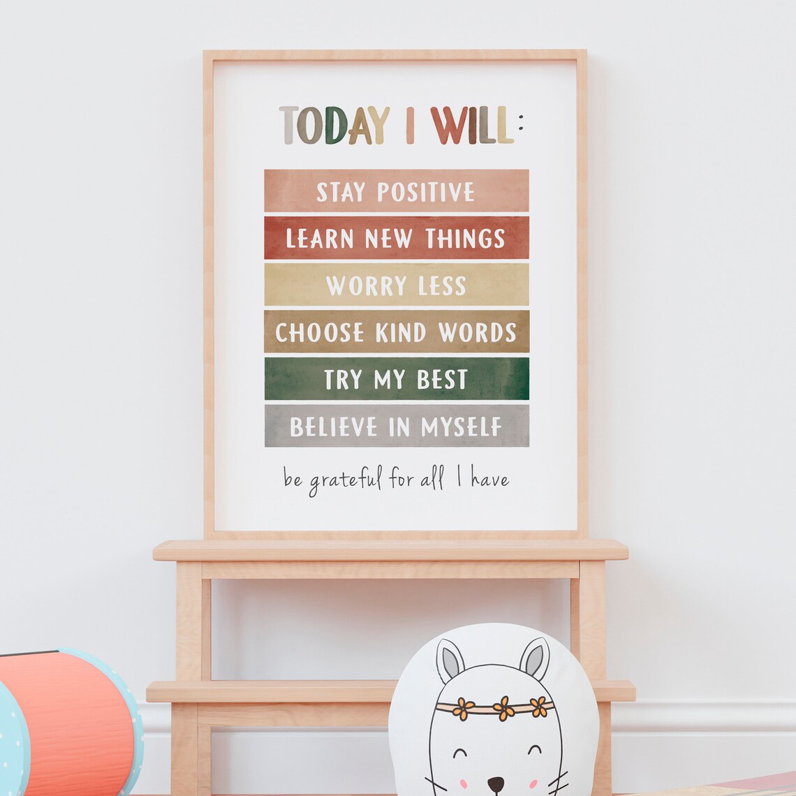 Today I Will Kids Positive Affirmation Wall Print - Image 5