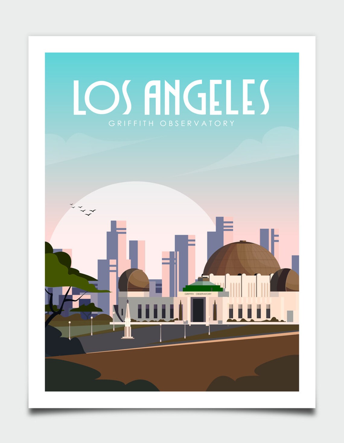 Los Angeles Griffith Observatory Travel Poster Art - Image 4