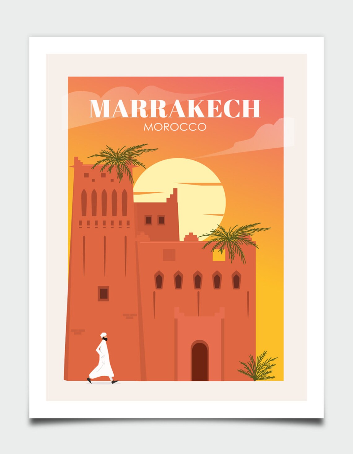 Marrakech Retro Travel Poster, Morocco City Poster - Image 3