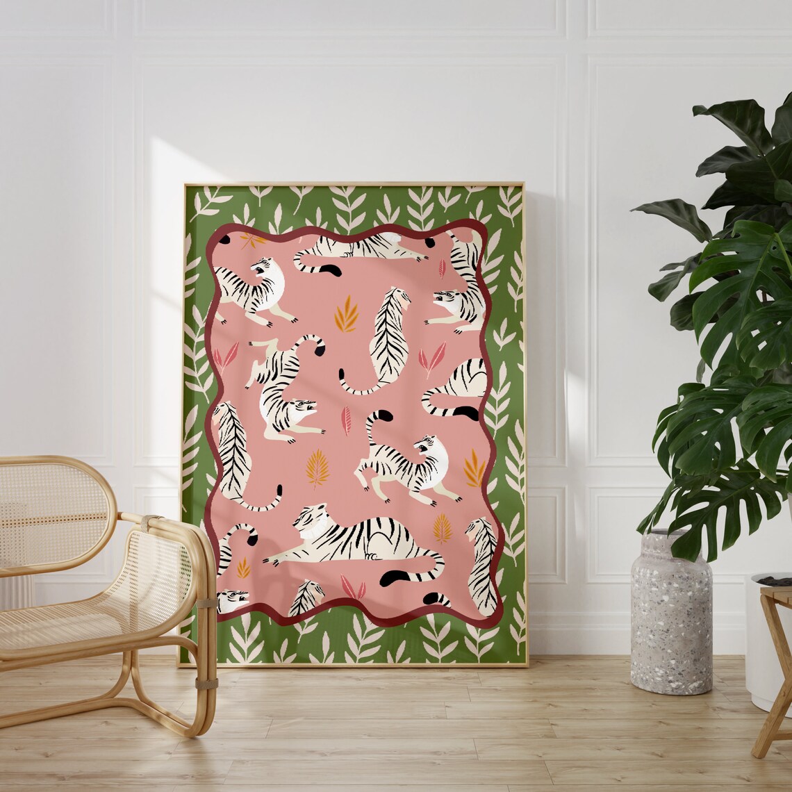 Tiger Maximalist Art Print, Bold Animal Decor - Image 2
