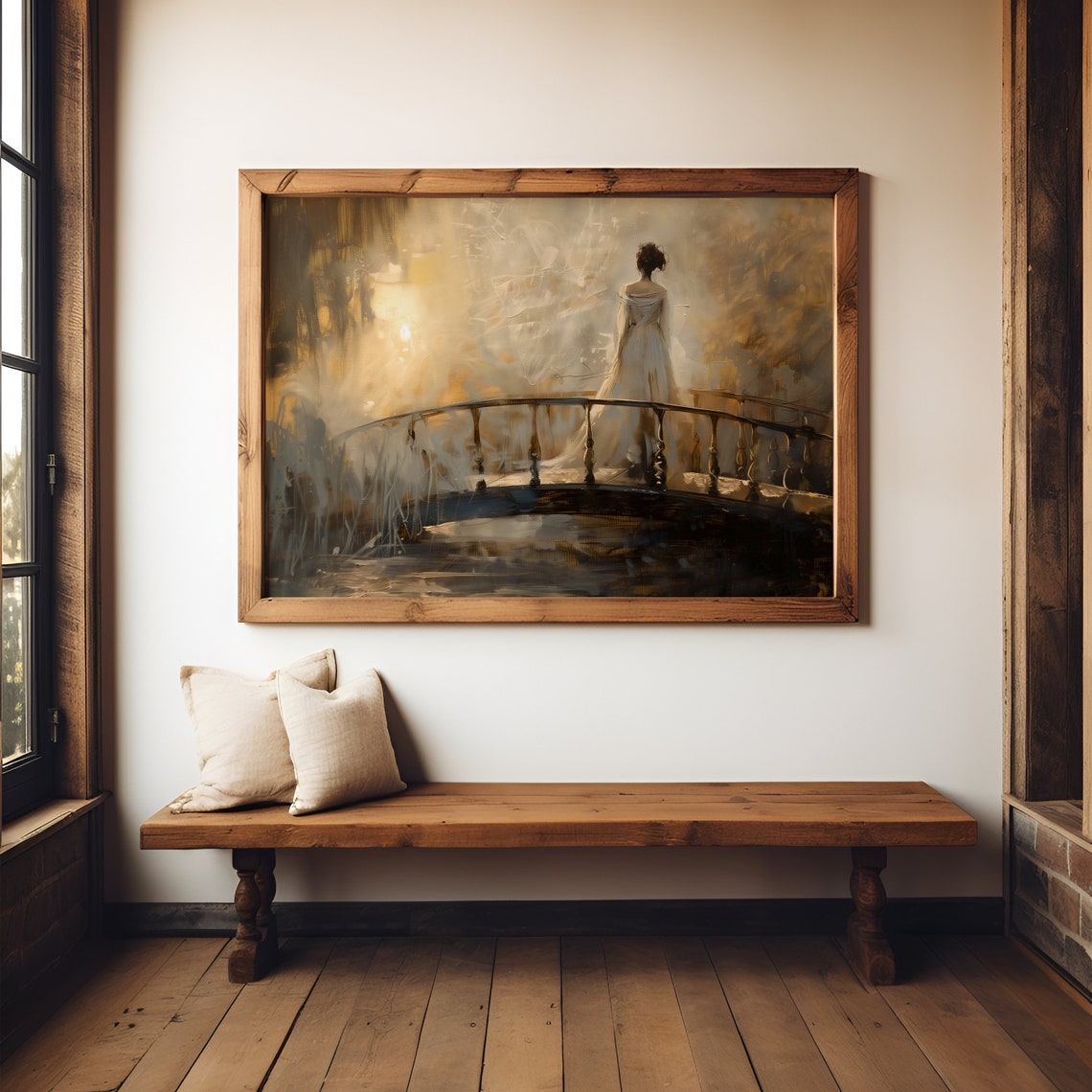Country House Oil Painting, Vintage Retro Decor - Image 5