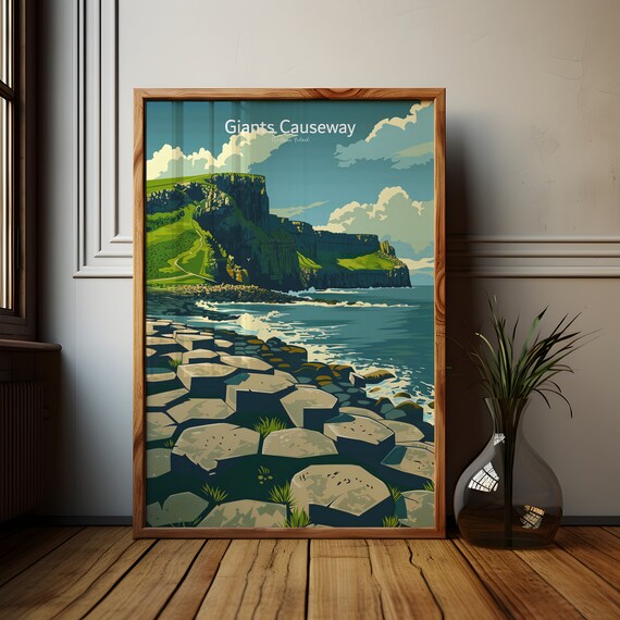 Giants Causeway Travel Poster, Northern Ireland