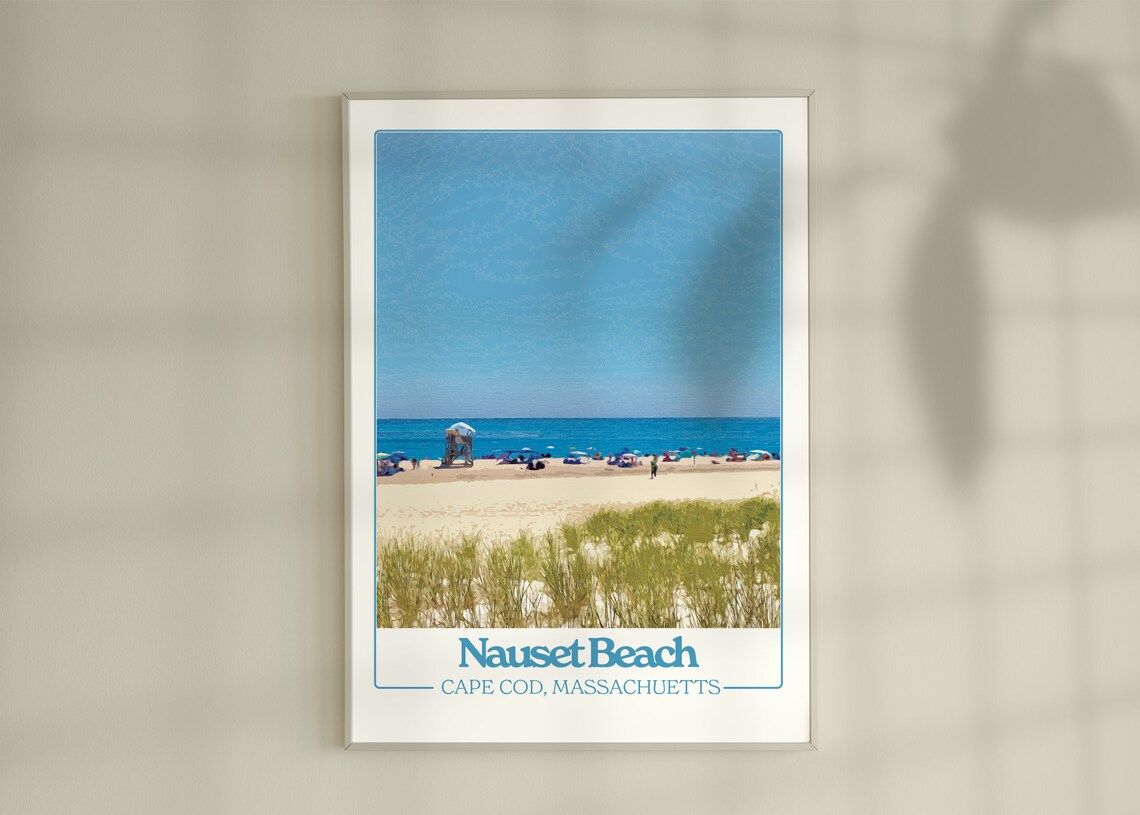 Nauset Beach Ma Travel Poster, Ocean Beach Art