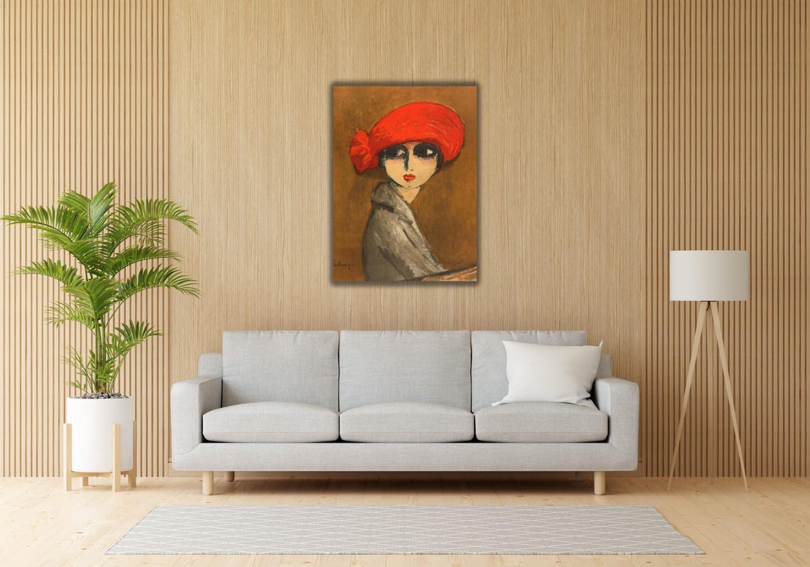 Kees van Dongen The Corn Poppy Red Hat Fauvist Portrait Art Poster - Image 3