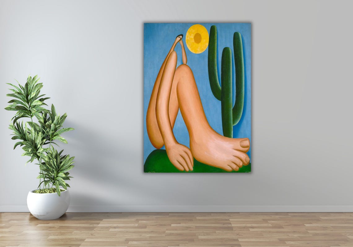Tarsila do Amaral Abaporu Giant Foot Cactus Brazilian Art Poster - Image 3