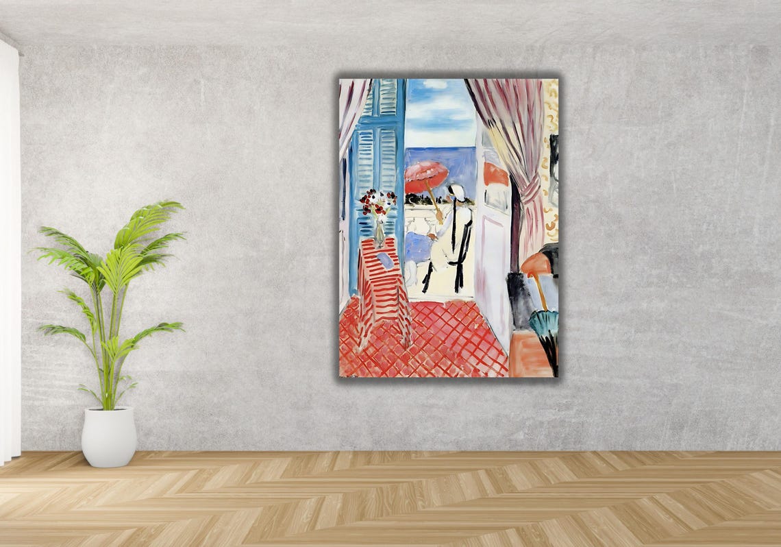 Henri Matisse Travel Print Art Henri Matisse Woman With A Red Umbrella Seated Wall Art Henri Matisse Artworks Famous Art Print - Image 3