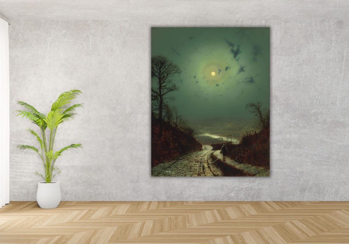 John Atkinson Grimshaw Moonlight Wharfedale 1871 Night Poster - Image 3