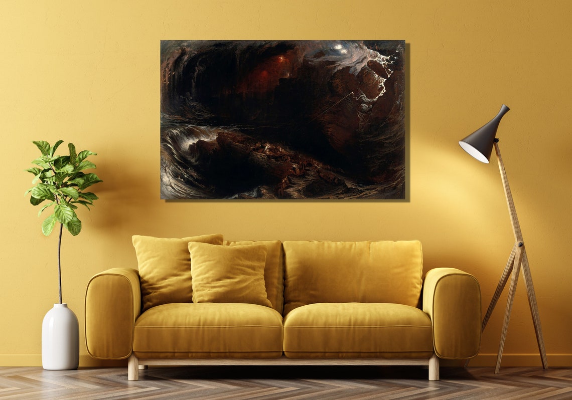 John Martin The Deluge Dramatic Biblical Storm Landscape Poster - Image 2