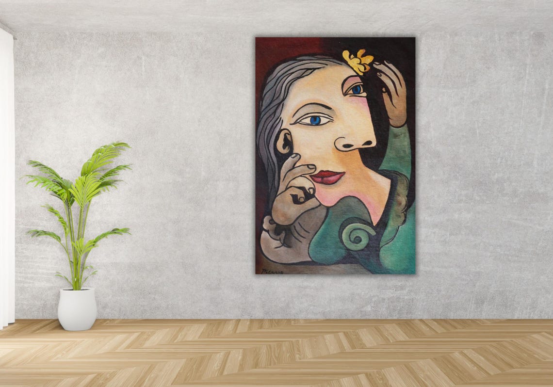Femme Au Bret Et La Robe Quadrille Portrait Of Marie Thrse Walter Poster Print Art Wall Art By Pablo Picasso Pablo Picasso Art - Image 3