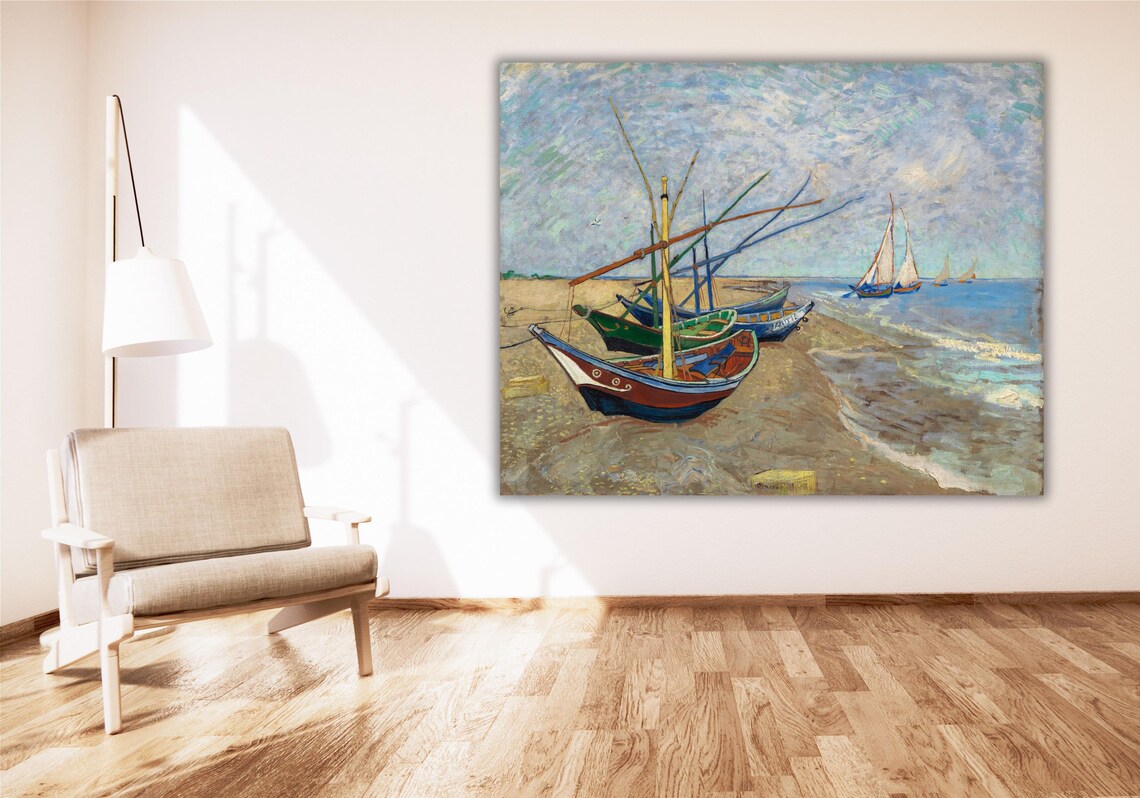 Van Gogh Fishing Boats on the Beach Saintes Maries 1888 Poster - Image 3