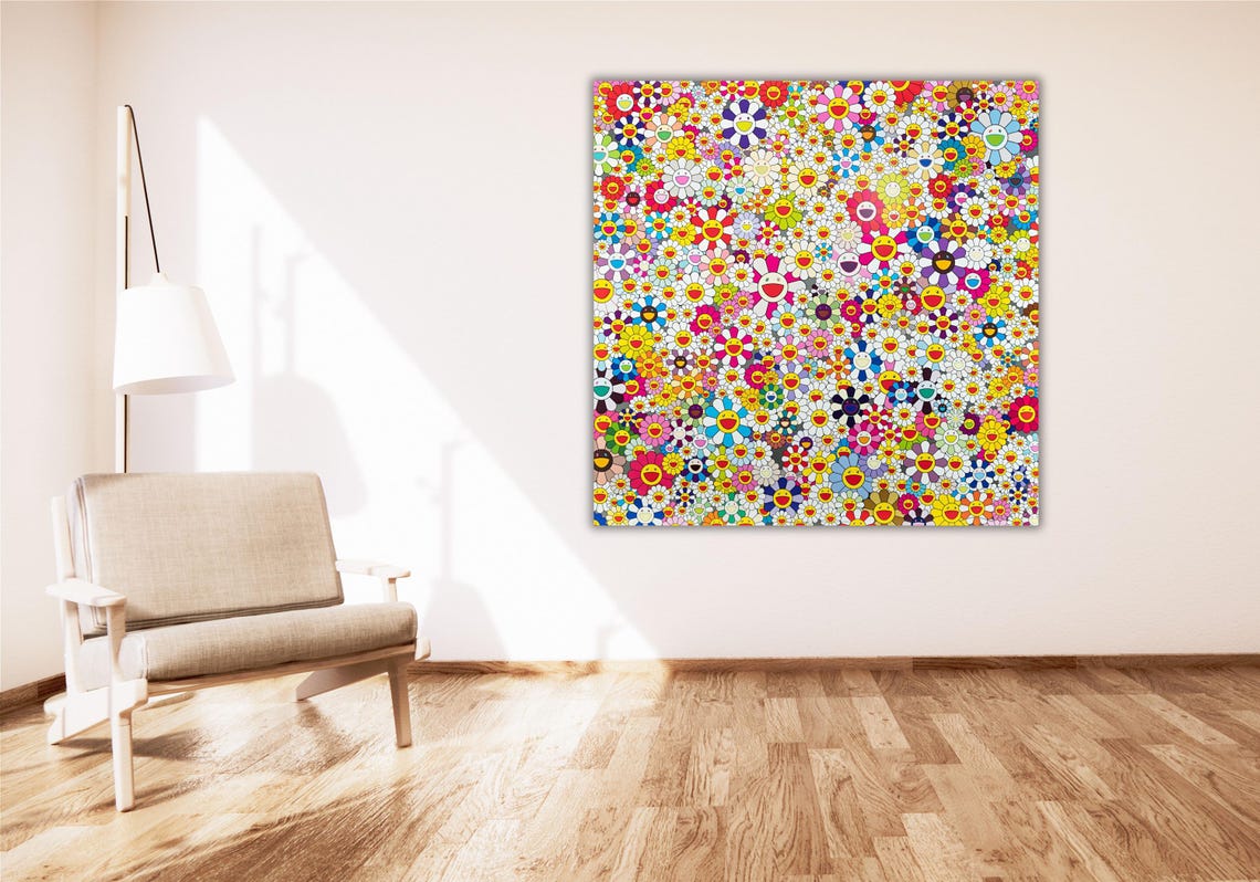Takashi Murakami Multicolor Smiling Flowers Superflat Pop Art Poster - Image 2