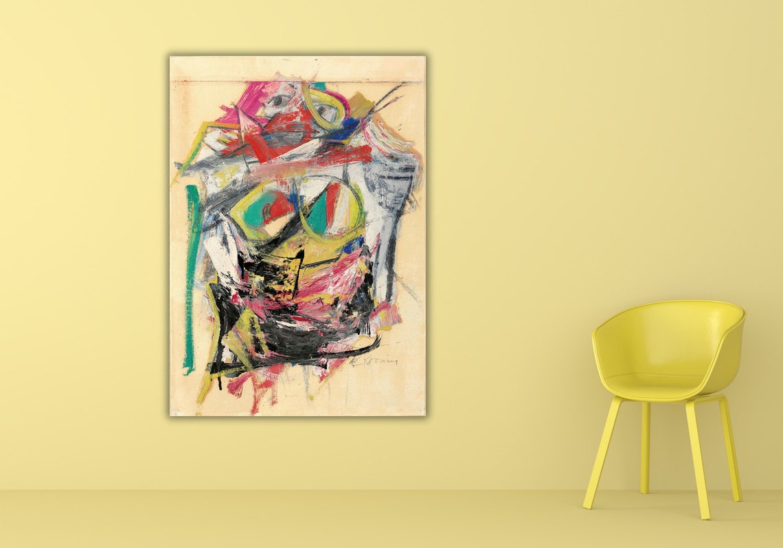 De Kooning Abstract Expressionist Colorful Gesture Art Poster - Image 3
