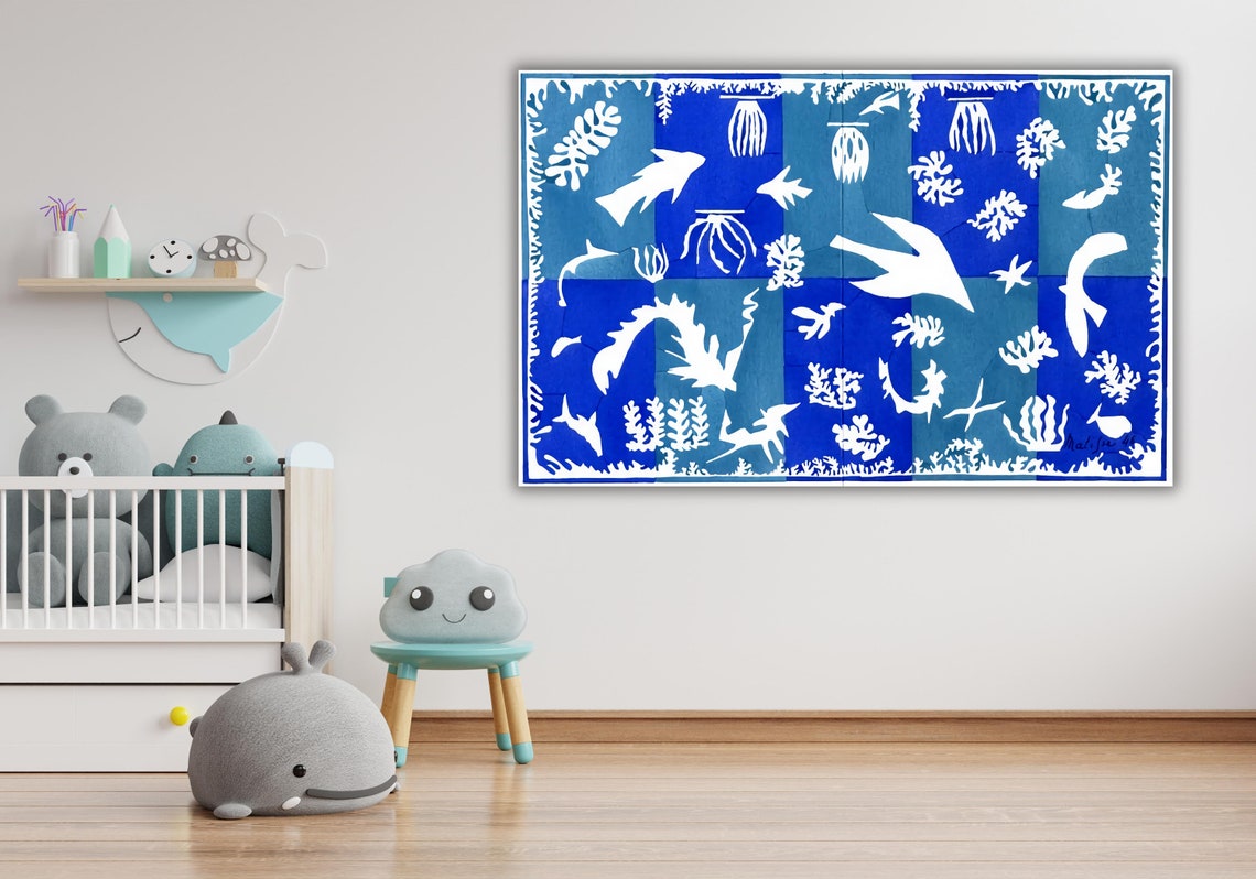 Henri Matisse Polynesia Blue Paper Cutout Ocean Sea Life Poster - Image 3