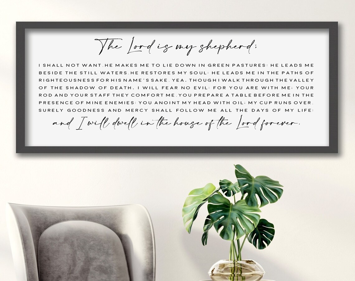 The Lord Is My Shepherd Scripture Sign Art Print