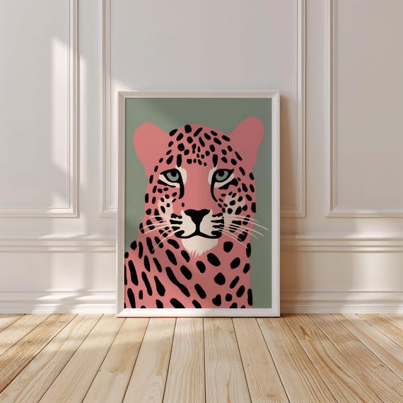 Art Retro Stylish Animal For Bold Eclectic Home Dcor Instant In 5x7 11x14 16x20 18x24 24x36