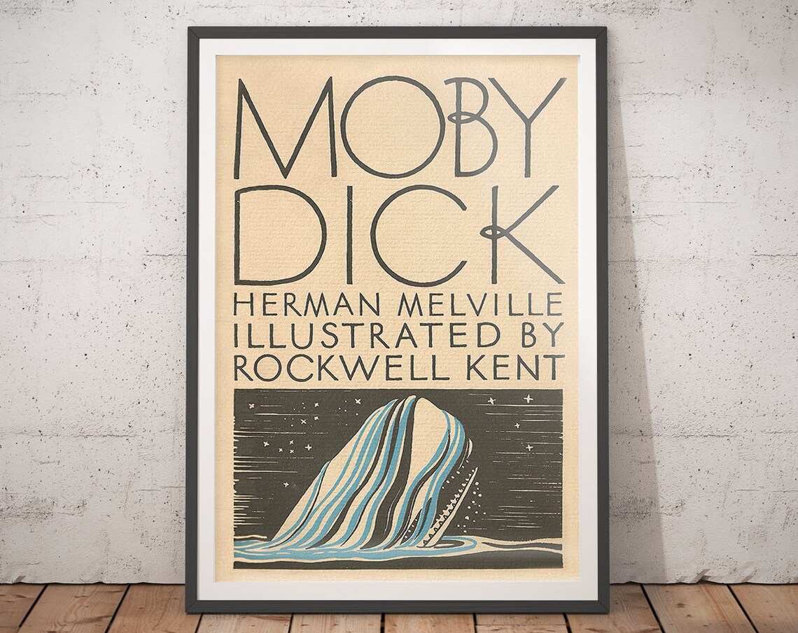 Moby Dick Bookish Nursery Art, Literary Poster Print