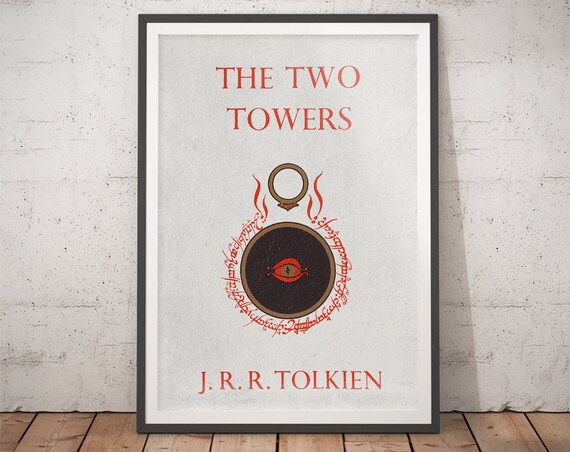 The Two Towers JRR Tolkien Minimal One Ring Eye Fantasy Wall Art