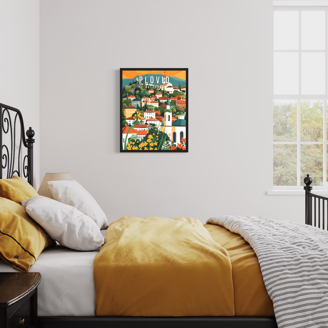 Plovdiv Bulgaria Hillside Old Town Summer Bloom Cityscape Poster - Image 3