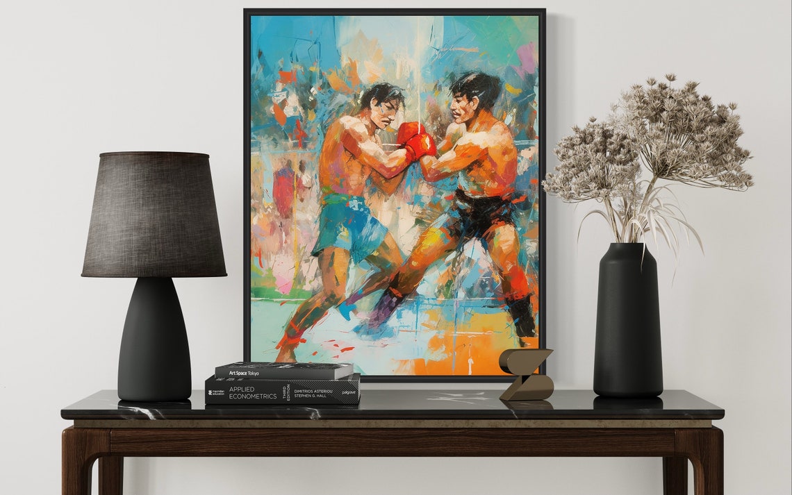 Muay Thai Fighters Colorful Abstract Combat Sport Art Poster - Image 2