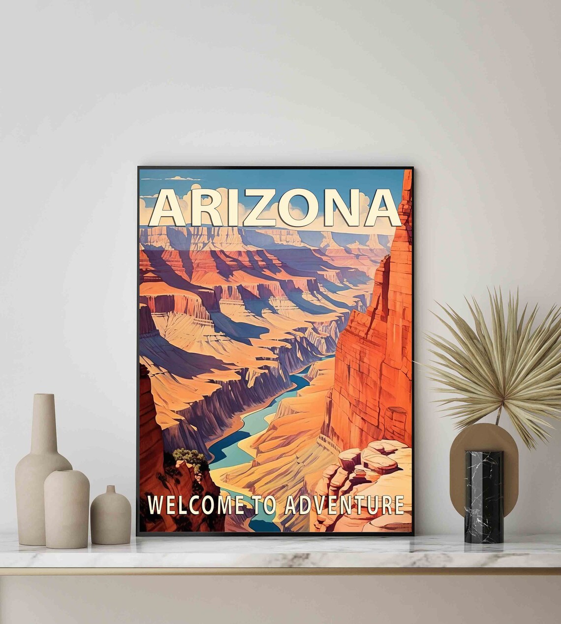Arizona Grand Canyon Red Rock River Gorge Vintage Travel Poster - Image 3