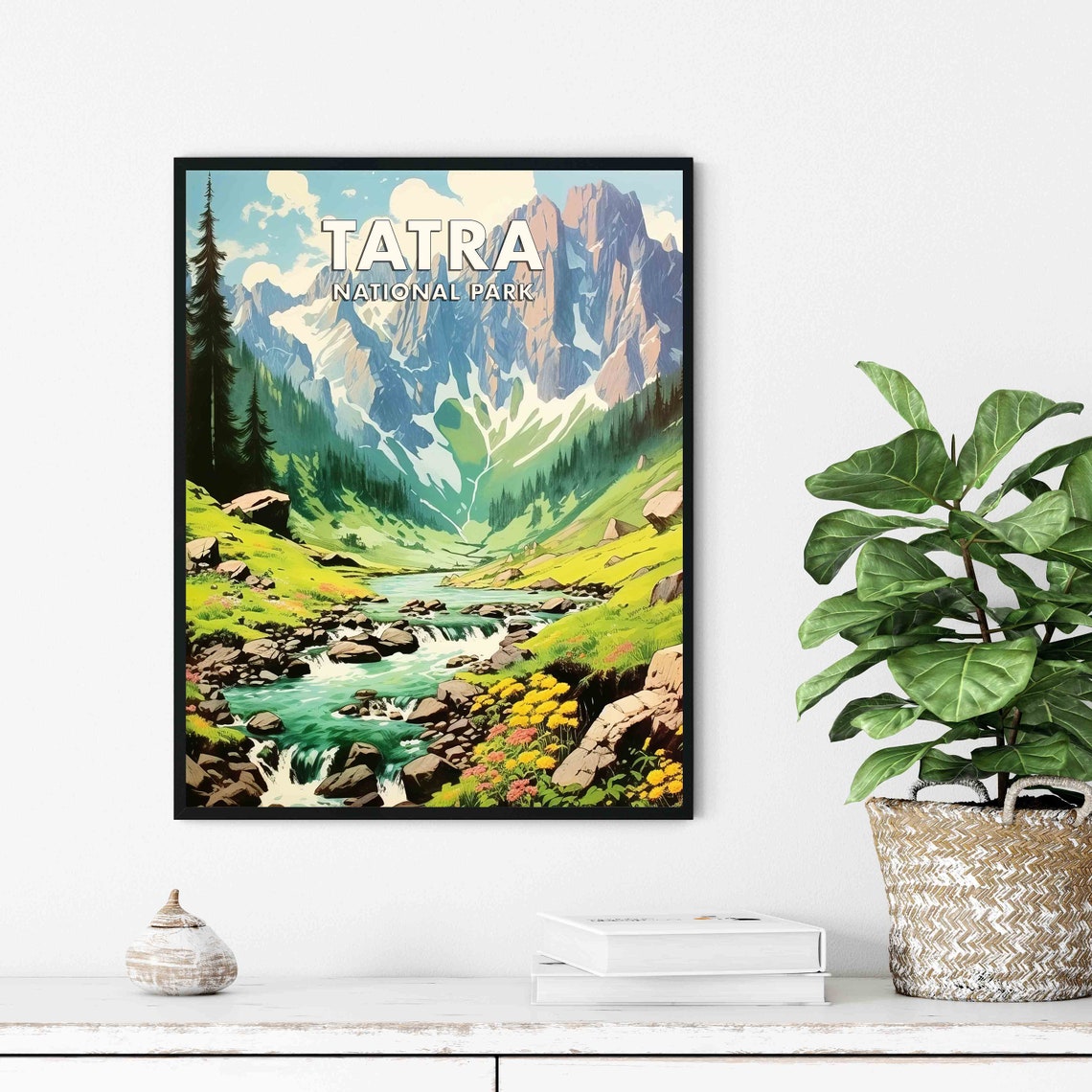 Tatra National Park Alpine Valley Stream Vintage Travel Poster - Image 3
