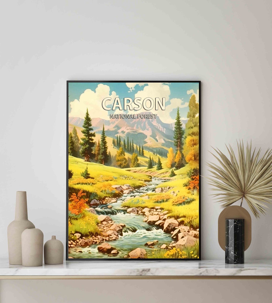 Carson National Forest Mountain Stream in an Alpine Meadow Poster - Image 3