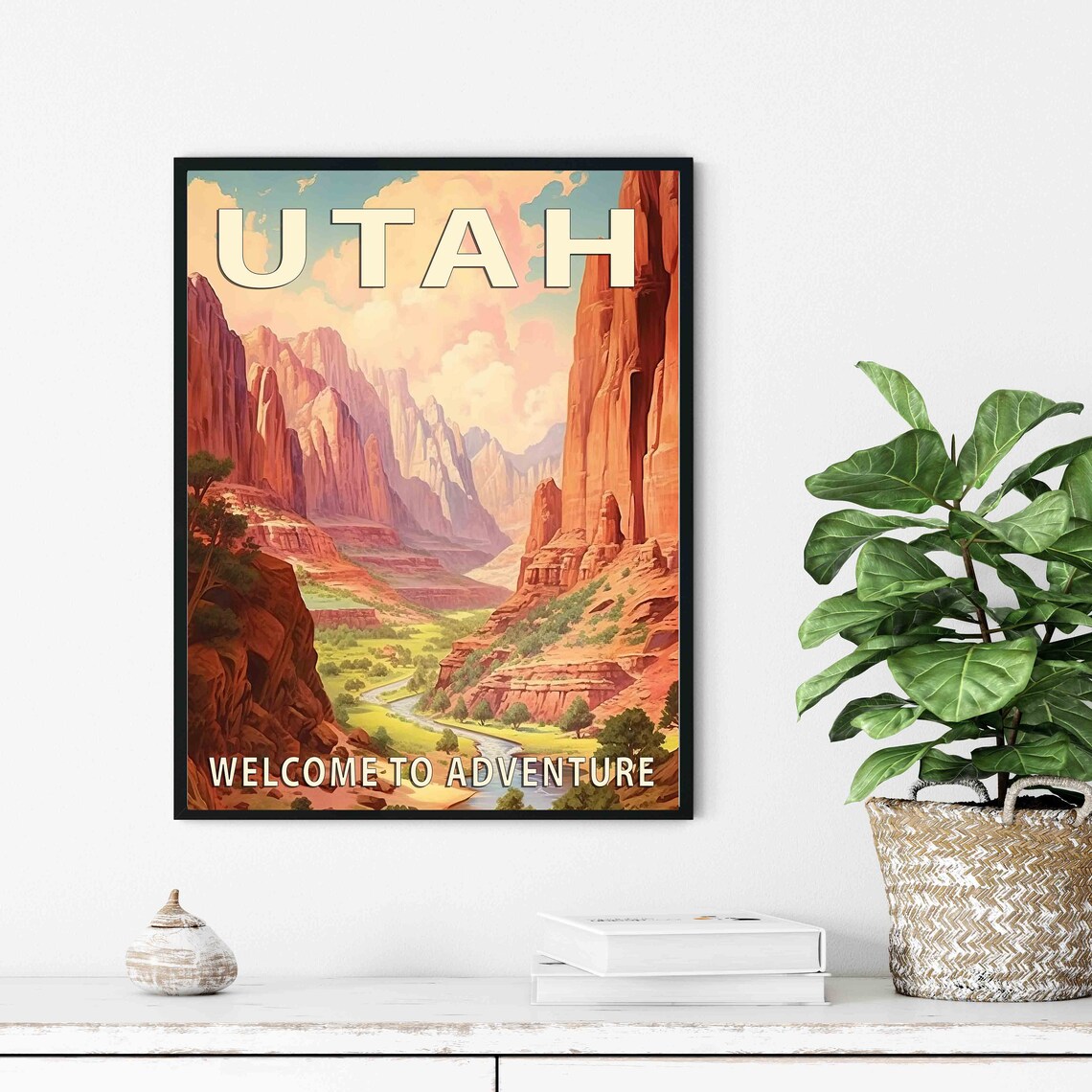 Utah Red Rock Desert Canyon Wilderness Adventure Travel Poster - Image 3