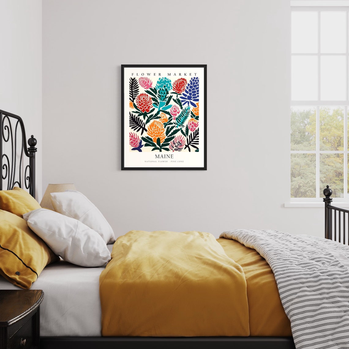 Maine Flower Market Pine Cone Botanical Artwork Decor Poster - Image 3