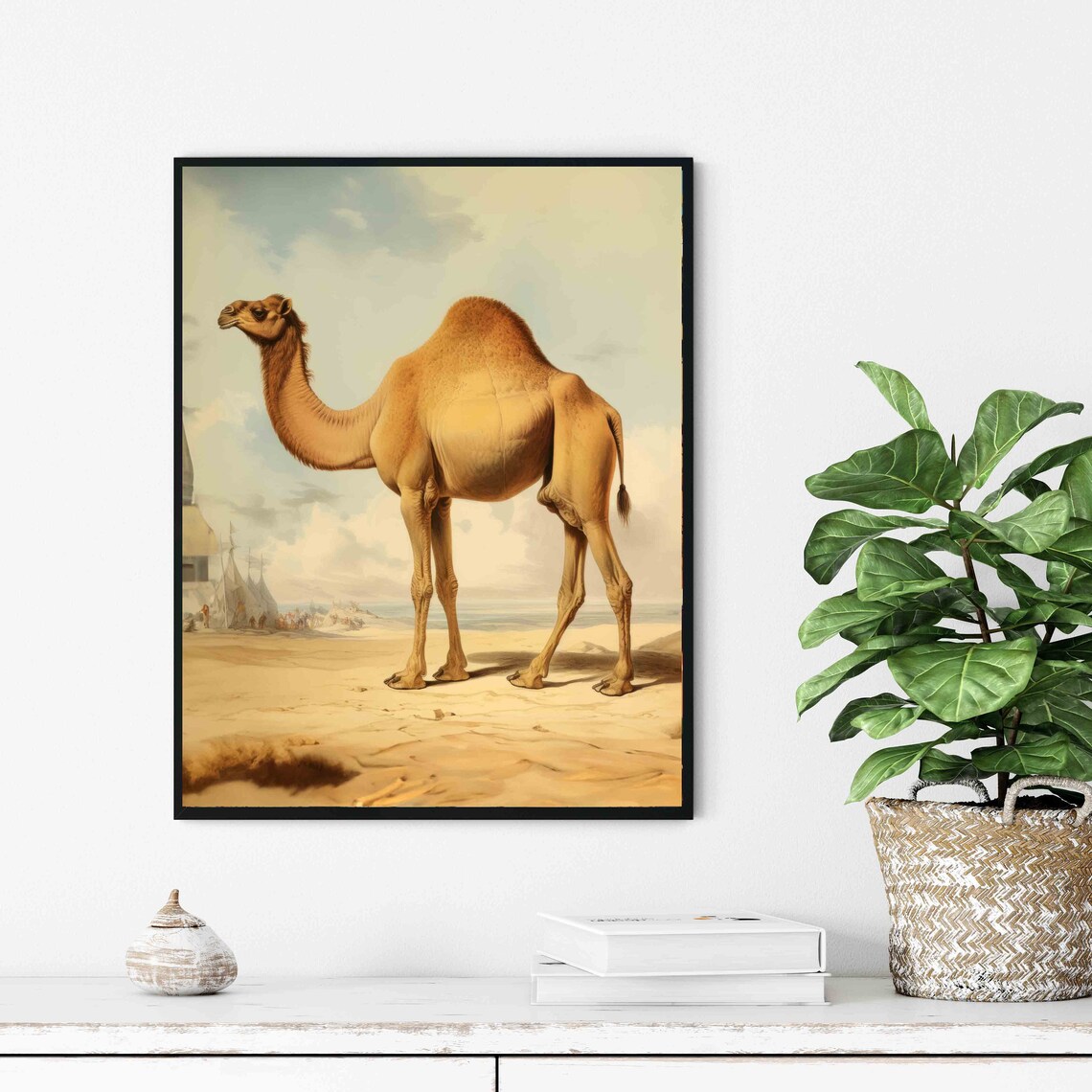 Dromedary Camel in Desert Vintage Natural History Animal Art Poster - Image 3
