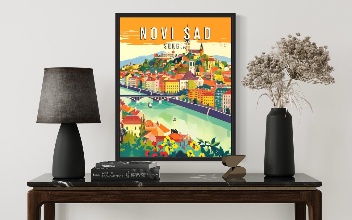 Novi Sad Serbia Vintage Danube River Old Town Fortress View Poster - Image 2