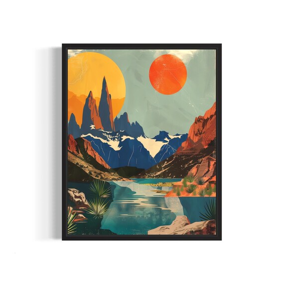 Patagonia Andes Mountain Turquoise Lake South America Poster